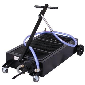 20 Gallon Low Profile Oil Drain With Pump Black Metal