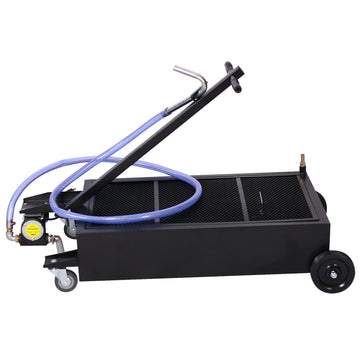 20 Gallon Low Profile Oil Drainer ,With Electric Pump Black Metal