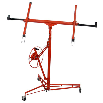 Drywall Lift Panel 11' Lift Drywall Panel Hoist Jack Lifter,Red Red Iron