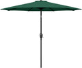 Simple Deluxe 9Ft Outdoor Market Table Patio Umbrella With Button Tilt, Crank And 8 Sturdy Ribs For Garden, Green Green Stainless Steel