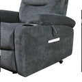 Liyasi Electric Power Lift Recliner Chair With Massage And Heat For Elderly, 3 Positions, 2 Side Pockets, Cup Holders, Usb Charge Ports, High End Quality Cloth Power Reclining Chair For Living Room. Dark Gray Foam Fabric