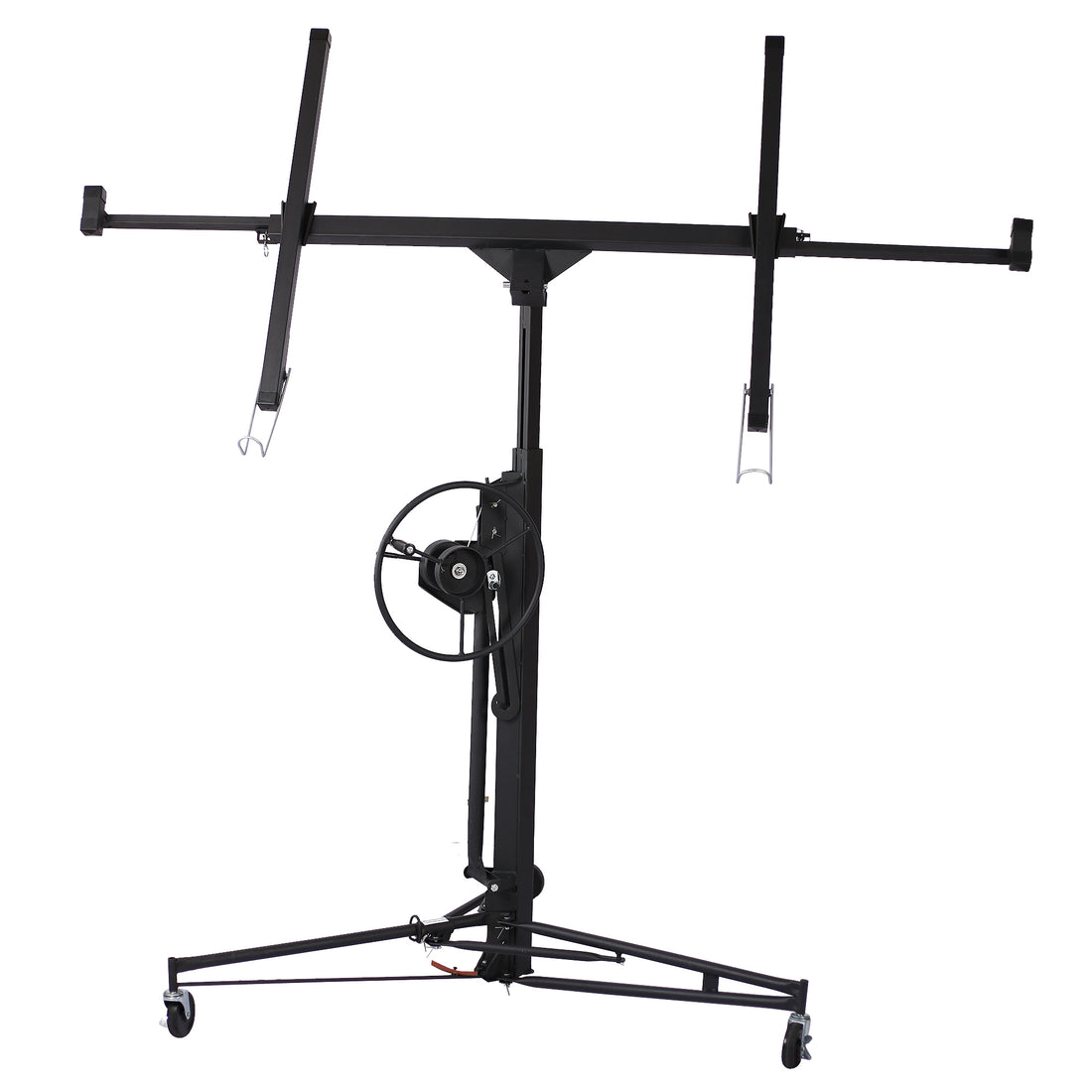 Drywall Panel Hoist Drywall Lift Rolling Panel Hoist Jack Lifter 16Ft Black Color Black Metal