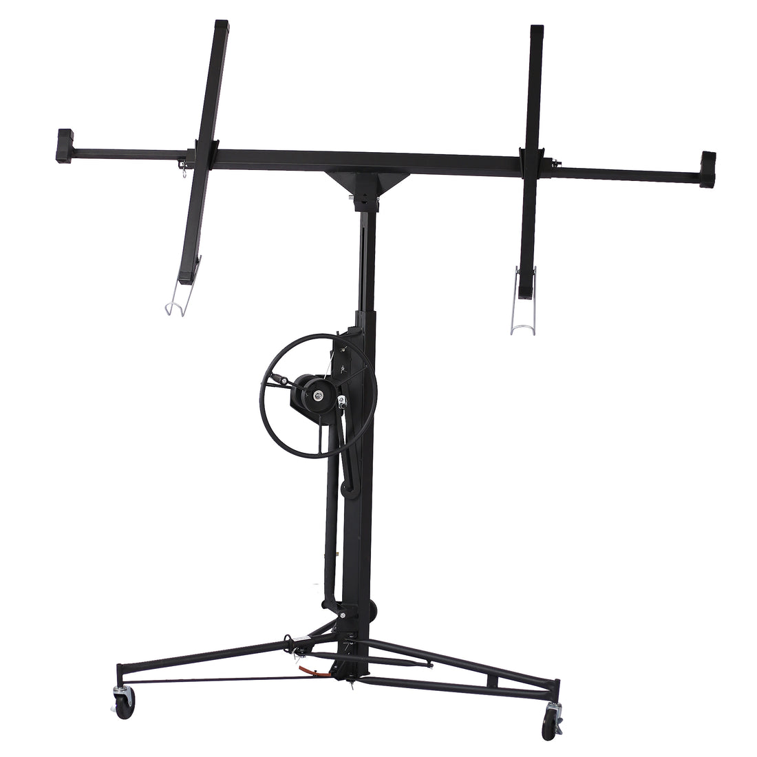 Drywall Lift Panel 11' Lift Drywall Panel Hoist Jack Lifter, Black Black Iron