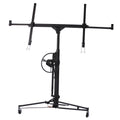 Drywall Lift Panel 11' Lift Drywall Panel Hoist Jack Lifter, Black Black Iron