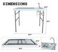 Outdoor Fish And Game Cutting Cleaning Table W Sink And Faucet Off White Hdpe
