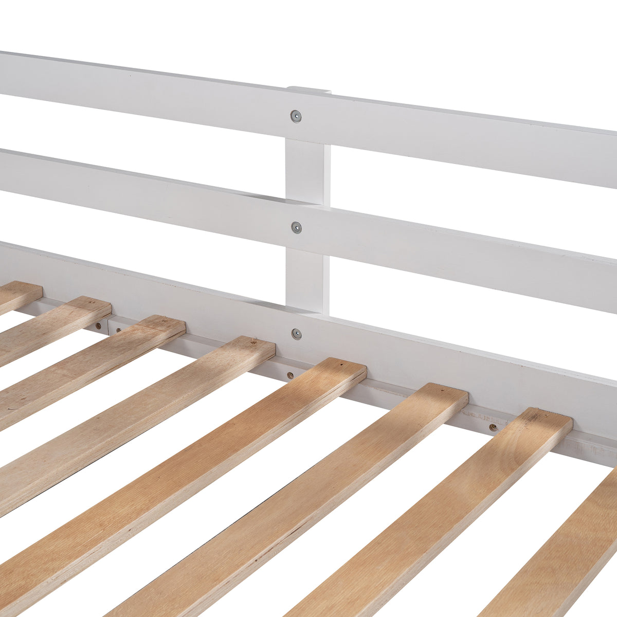 Twin Over Twin Bunk Bed With Twin Size Trundle And 3 Storage Stairs,White Old Sku :Lp000064Aak White Solid Wood