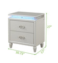 Passion Nightstand Milky White White Solid Wood