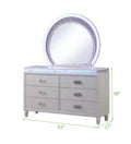 Perla King 4 Pc Led Bedroom Set Made With Wood In Milky White Box Spring Not Required King White Wood 4 Piece Set Bedroom Bed Included,Dresser Included,Mirror Included,Nightstand Included Contemporary,Modern Solid Wood Mdf Built In Lighting Wood