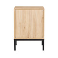 Byron C Rattan Twinset Beside Stand Nightsand Bedside Cabinet With Drawer 2Pcs Beige Yellow Mdf