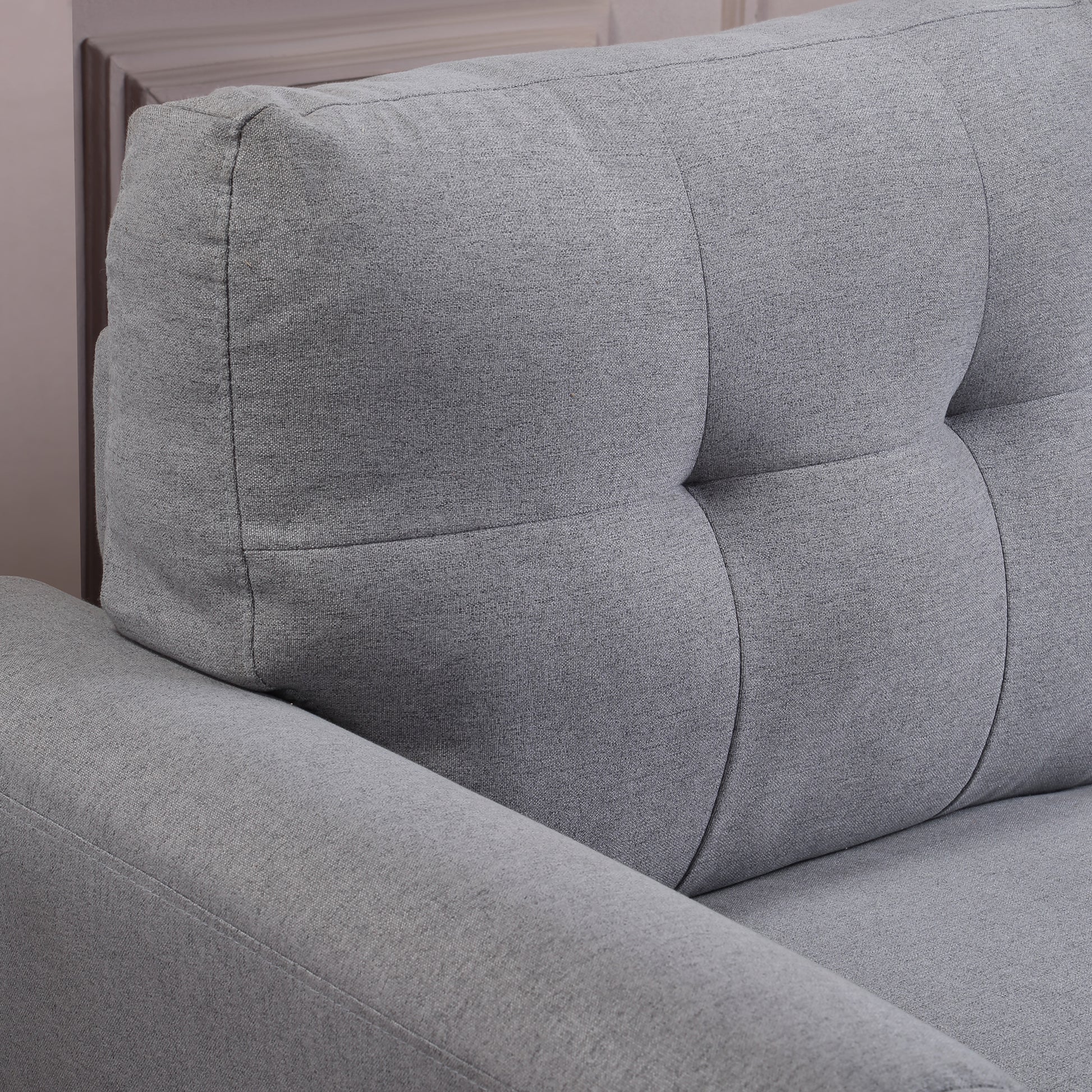 Modern Living Room Sofa Set Linen Upholstered Couch Furniture For Home Or Office ,Light Grey, 2 3 Seat,Old Sku:Sg000372Aaa Light Grey Blue Foam Linen 5 Seat