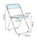 Blue Clear Transparent Folding Chair Chair Pc Plastic Living Room Seat Zdy Qianlan 1 Light Blue Steel