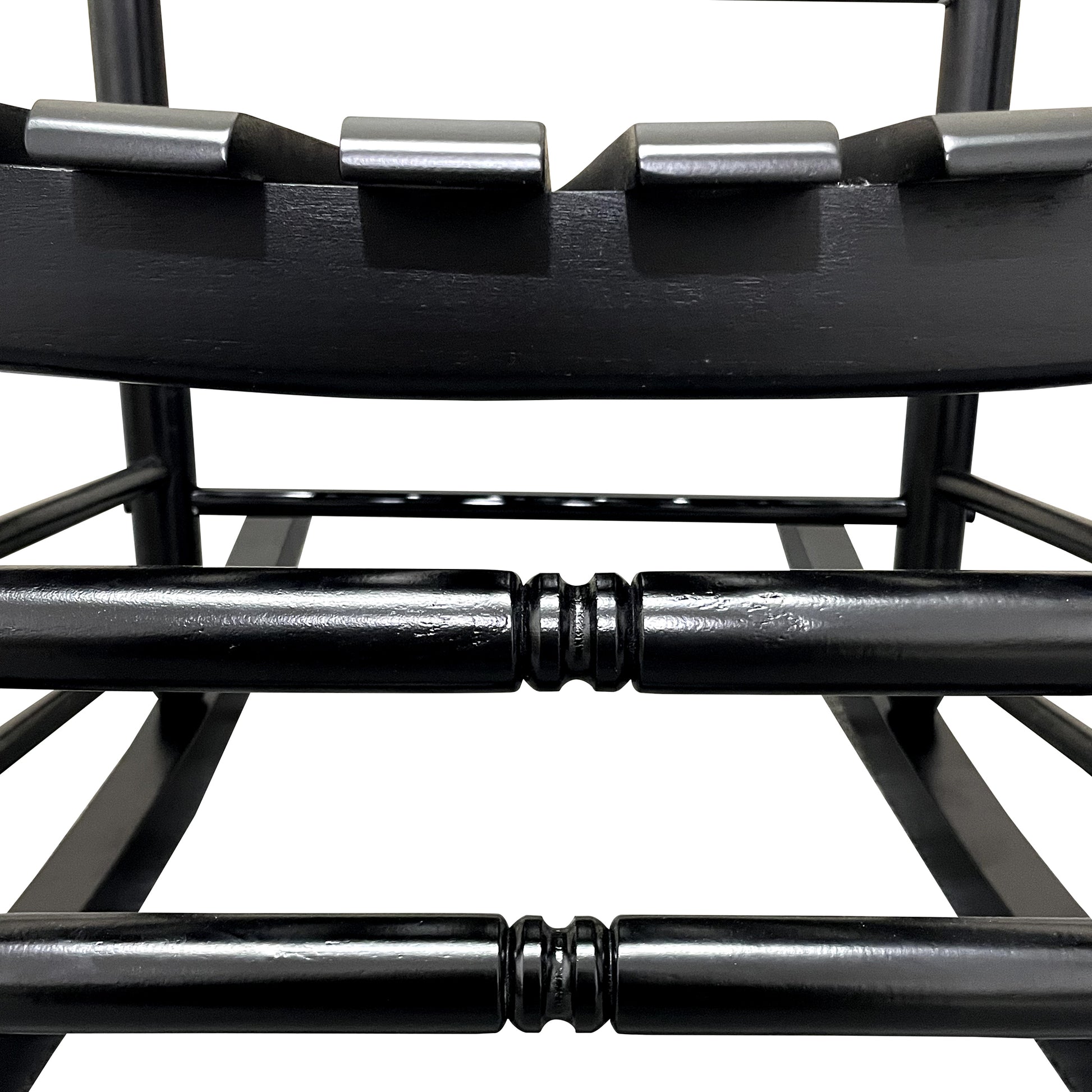 Balcony Porch Adult Rocking Chair Black Black Solid Wood