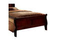 Full Size Bed Cherry Louis Phillipe Solidwood 1Pc Bed Bedroom Sleigh Bed Bedroom Furniture Box Spring Required Full Cherry Wood Brown Bedroom Contemporary,Modern Rubberwood Bed Frame Solid Wood