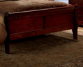 Full Size Bed Cherry Louis Phillipe Solidwood 1Pc Bed Bedroom Sleigh Bed Bedroom Furniture Box Spring Required Full Cherry Wood Brown Bedroom Contemporary,Modern Rubberwood Bed Frame Solid Wood