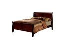 Full Size Bed Cherry Louis Phillipe Solidwood 1Pc Bed Bedroom Sleigh Bed Bedroom Furniture Box Spring Required Full Cherry Wood Brown Bedroom Contemporary,Modern Rubberwood Bed Frame Solid Wood