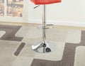 Red Faux Leather Bar Stool Counter Height Chairs Set Of 2 Adjustable Height W Gas Lift Kitchen Island Stools Modern Red Dining Room Contemporary,Modern Bar Stools Tufted Back Metal