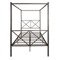 Metal Canopy Bed Frame, Platform Bed Frame With X Shaped Frame Full Black Black Metal