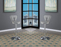 Adjustable Bar Stool Gas Lift Chair Gray Faux Leather Chrome Base Metal Frame Modern Stylish Set Of 2 Chairs Gray Dining Room Contemporary,Modern Bar Stools Metal