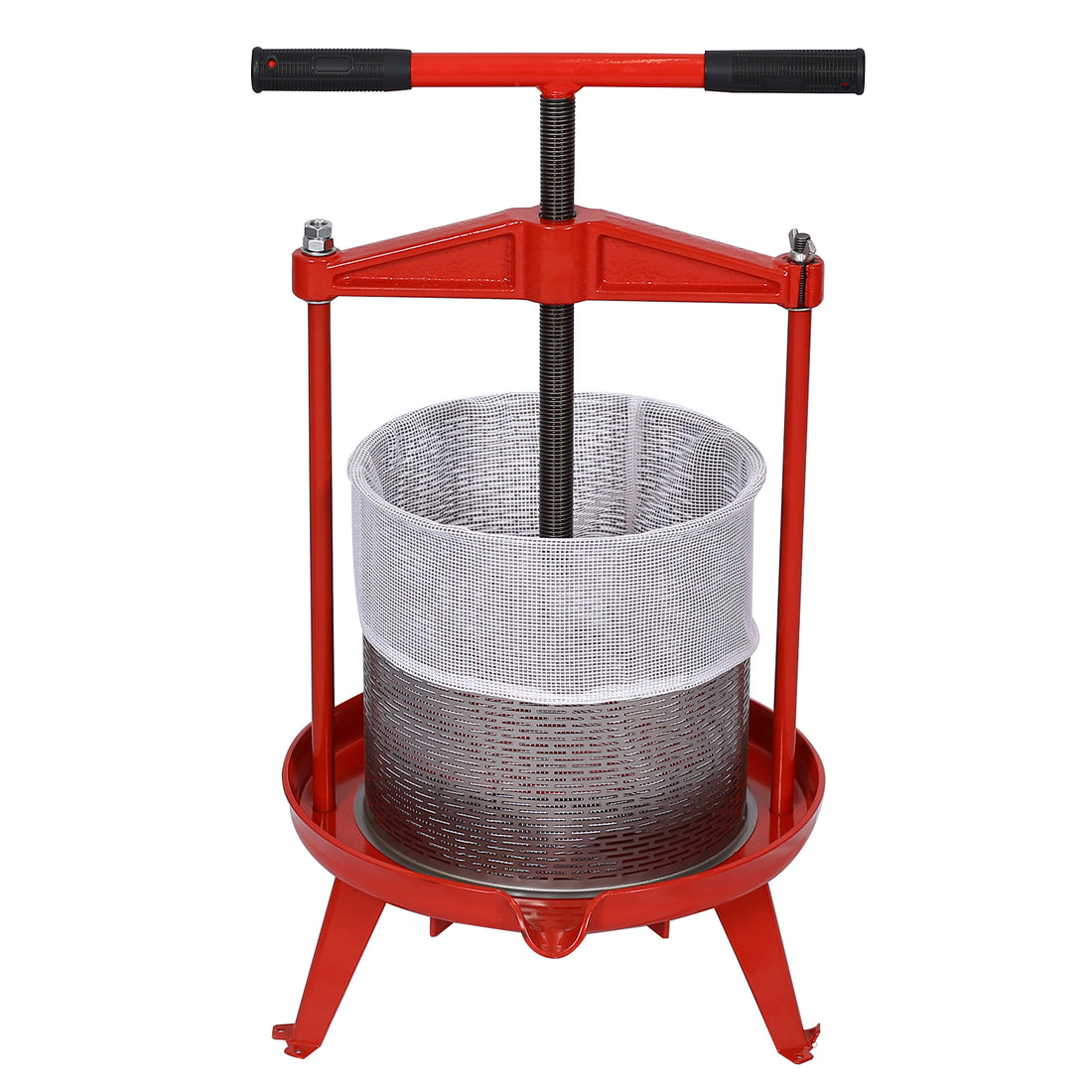 Stainless Steel Fruit And Wine Press 3.69Gallon 14L Red Steel