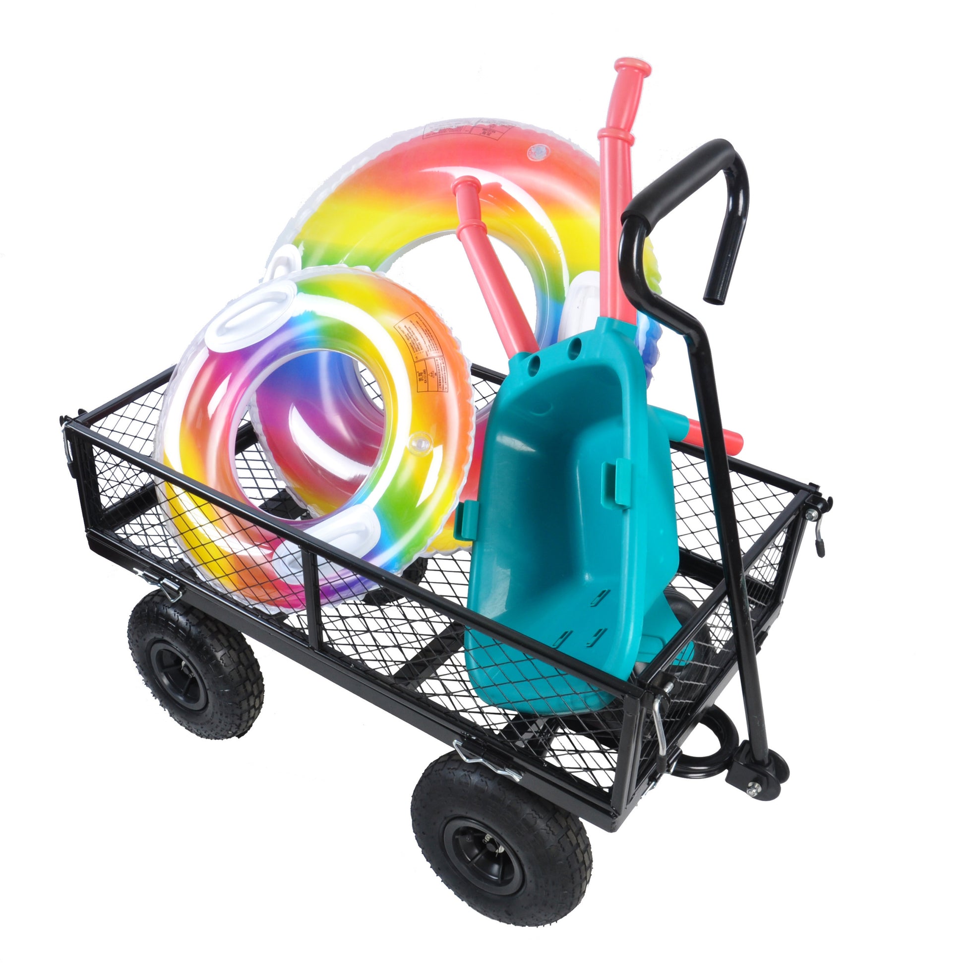 Wagon Cart Garden Cart Trucks Make It Easier To Transport Firewood Tc1840Bkg Black Metal