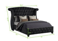 Queen 4 Pc Vanity Upholstery Bedroom Set Made With Wood In Black Box Spring Not Required Queen Black Wood 4 Piece Set Bedroom Contemporary,Modern Acacia Upholstered Velvet Tufted Wood