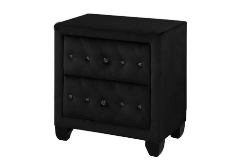 Full 5 Pc Upholstery Bedroom Set Made With Wood In Black Box Spring Not Required Full Black Wood 5 Piece Set Bedroom Contemporary,Modern Acacia Upholstered Velvet Tufted Wood