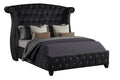 Queen 4 Pc Vanity Upholstery Bedroom Set Made With Wood In Black Box Spring Not Required Queen Black Wood 4 Piece Set Bedroom Contemporary,Modern Acacia Upholstered Velvet Tufted Wood