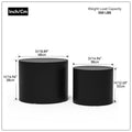 Mdf With Ash Oak Walnut Veneer Side Table Coffee Table End Table Nesting Table Set Of 2 For Living Room,Office,Bedroom Black Matte Black Mdf