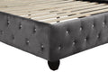 King 5 Pc Vanity Upholstery Bedroom Set Made With Wood In Gray Box Spring Not Required King Gray Wood 5 Piece Set Bedroom Contemporary,Modern Upholstered Velvet Tufted Wood