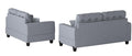 Living Room Furniture 2Pc Sofa Set Grey Polyfiber Tufted Sofa Loveseat W Pillows Cushion Couch Grey Wood Primary Living Space Tufted Back Contemporary,Modern Pine Square Arms Particle Board 4 Seat