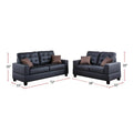 Living Room Furniture 2Pc Sofa Set Black Faux Leather Tufted Sofa Loveseat W Pillows Cushion Couch Black Faux Leather Wood Primary Living Space Tufted Back Contemporary,Modern Pine Square Arms Particle Board 4 Seat