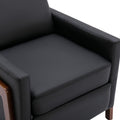 Set Of Two Wood Framed Pu Leather Recliner Chair Adjustable Home Theater Seating With Thick Seat Cushion And Backrest Modern Living Room Recliners, Black Black Pu Pu