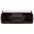 Storage Bench With 2 Drawers And 2 Cabinets, Shoe Bench With Removable Cushion For Living Room, Entryway Espresso Espresso Solid Wood