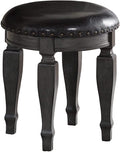 Bedroom Classic Vanity Set Wooden Carved Mirror Stool Drawers Antique Grey Finish Grey Bedroom Classic,Contemporary,Luxury Rubberwood Solid Wood