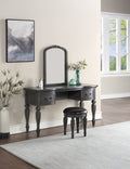 Bedroom Classic Vanity Set Wooden Carved Mirror Stool Drawers Antique Grey Finish Grey Bedroom Classic,Contemporary,Luxury Rubberwood Solid Wood