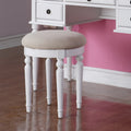 Bedroom Contemporary Vanity Set W Foldable Mirror Stool Drawers White Color White White Bedroom Classic,Contemporary Rubberwood Solid Wood