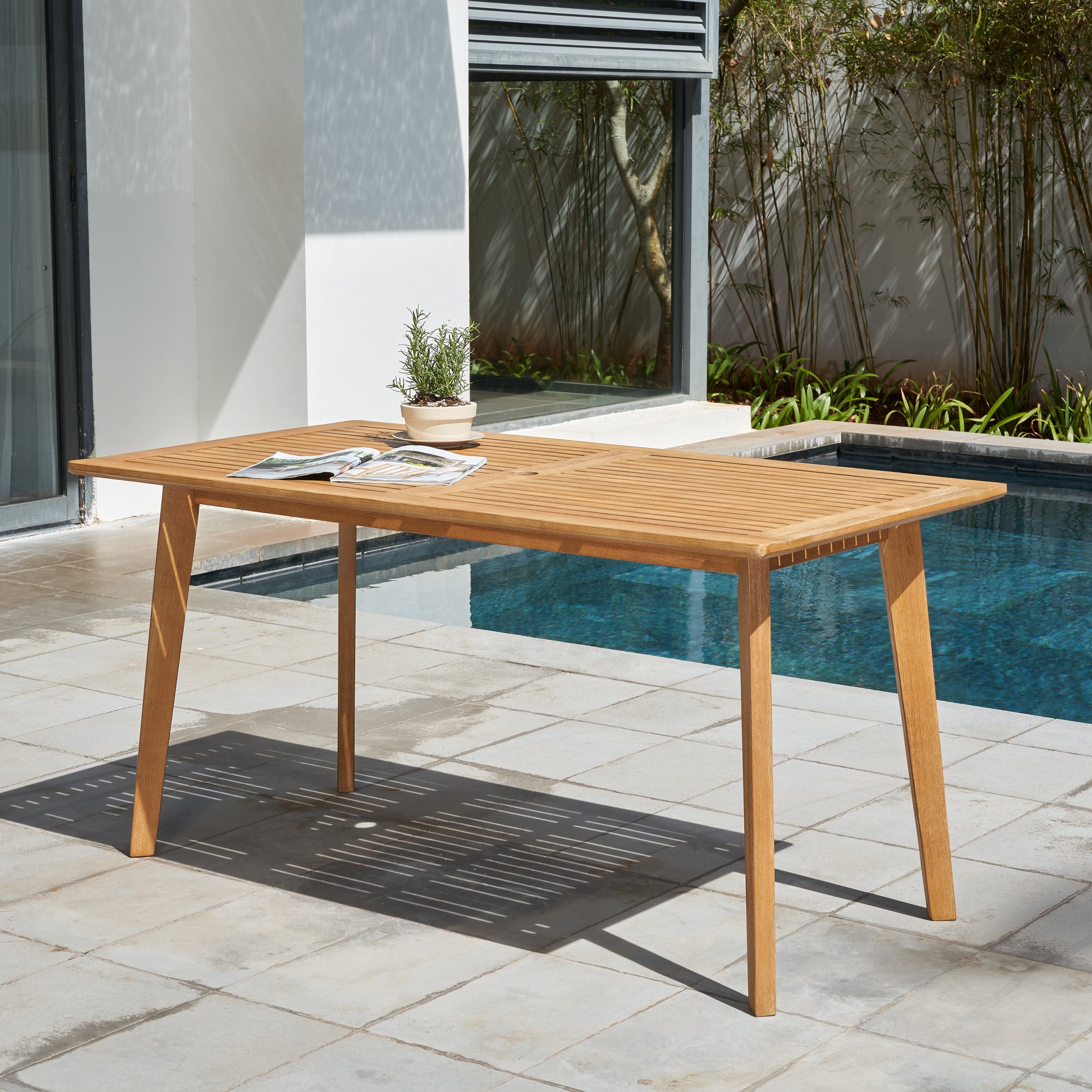 Chesapeake Wood Dining Table Teak Solid Wood