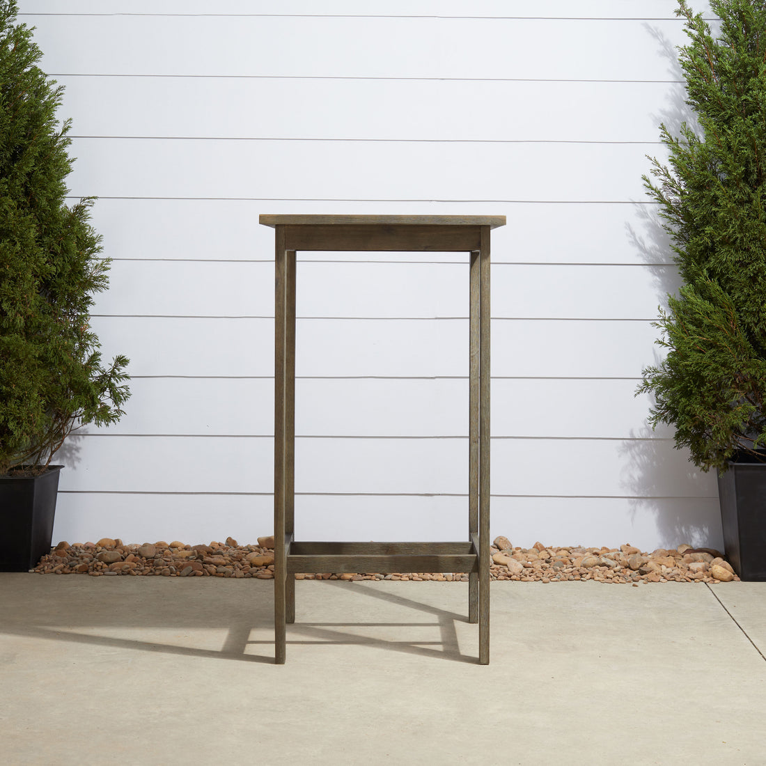 Renaissance Outdoor Patio Hand Scraped Wood Bar Table Teak Solid Wood