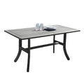 Renaissance Outdoor Patio Hand Scraped Wood Rectangular Dining Table With Curvy Legs Teak Solid Wood