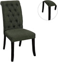 Dining Room Furniture Contemporary Rustic Style Gray Fabric Upholstered Tufted Set Of 2 Chairs Kitchen Breakfast Gray Dining Room Modern,Transitional Rubberwood Tufted Back Solid Wood