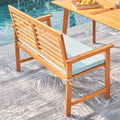 Waimea Honey Slatted Eucalyptus Wood Garden Bench With Cushion Yes Deep Seating Teak Water Resistant Frame Water Resistant Cushion Garden & Outdoor Coastal,Traditional Sofa Seating Groups Foam Solid Wood