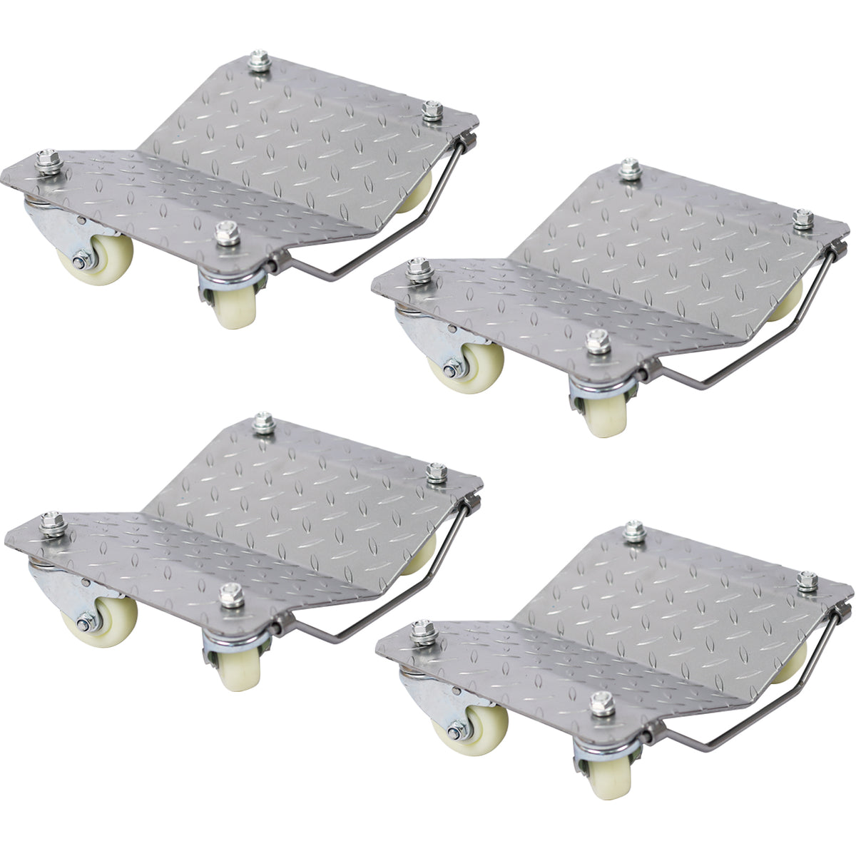 Car Dolly, Heavy Duty Wheel Dolly,4 Tire Wheel Dolly Car Stakes 6000Lbs Capacity Gray Metal
