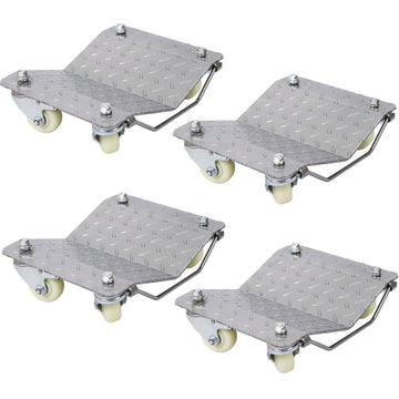 Car Dolly, Heavy Duty Wheel Dolly,4 Tire Wheel Dolly Car Stakes 6000Lbs Capacity Gray Metal