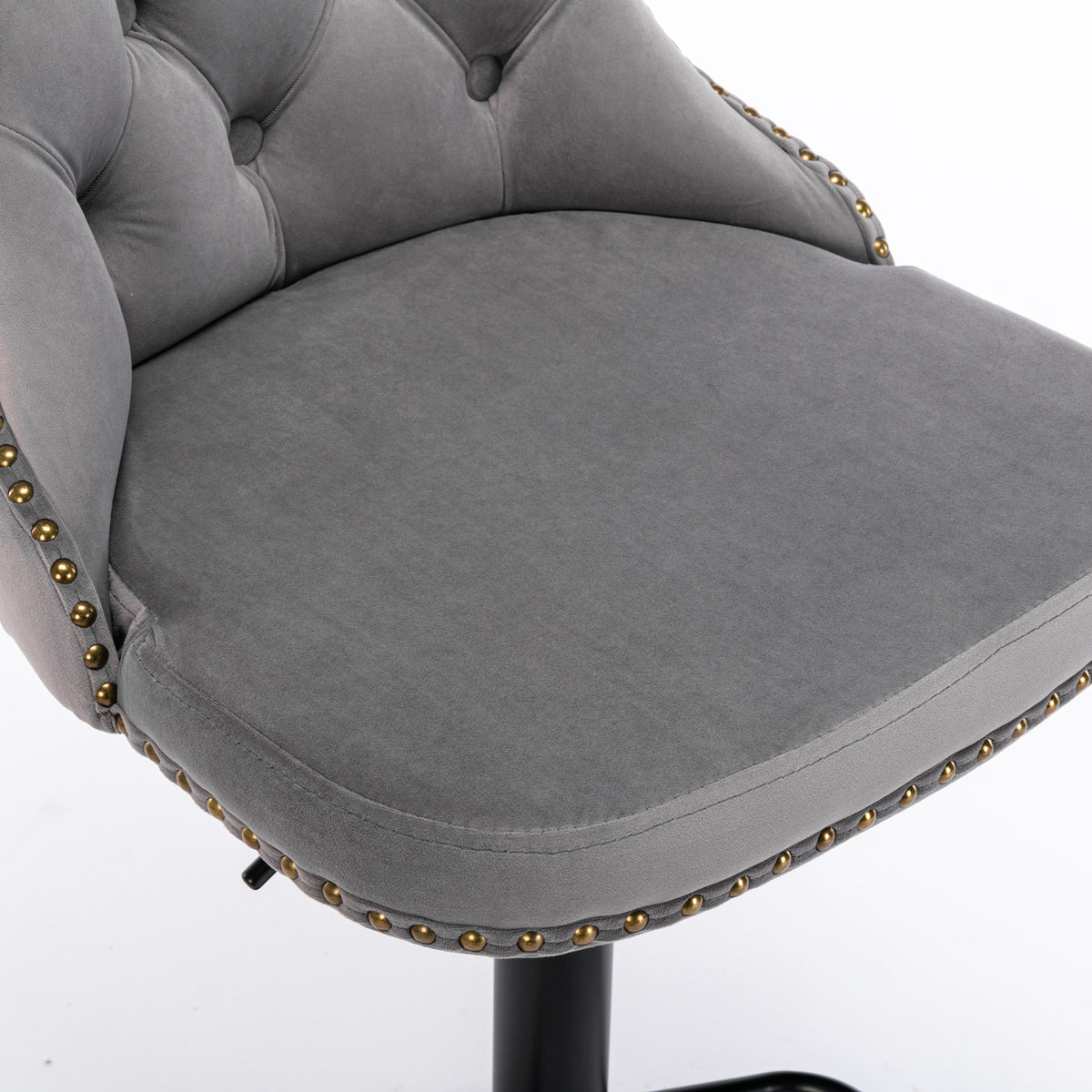 Swivel Velvet Barstools Adjusatble Seat Height From 25 33 Inch,17.7 Inch Base, Modern Upholstered Bar Stools With Backs Comfortable Tufted For Home Pub And Kitchen Island,Gray,Set Of 2 Gray Dining Room American Design Foam Velvet