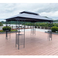 13X10 Outdoor Patio Gazebo Canopy Tent With Ventilated Double Roof And Mosquito Net Detachable Mesh Screen On All Sides ,Suitable For Lawn, Garden, Backyard And Deck,Gray Top Gray Metal