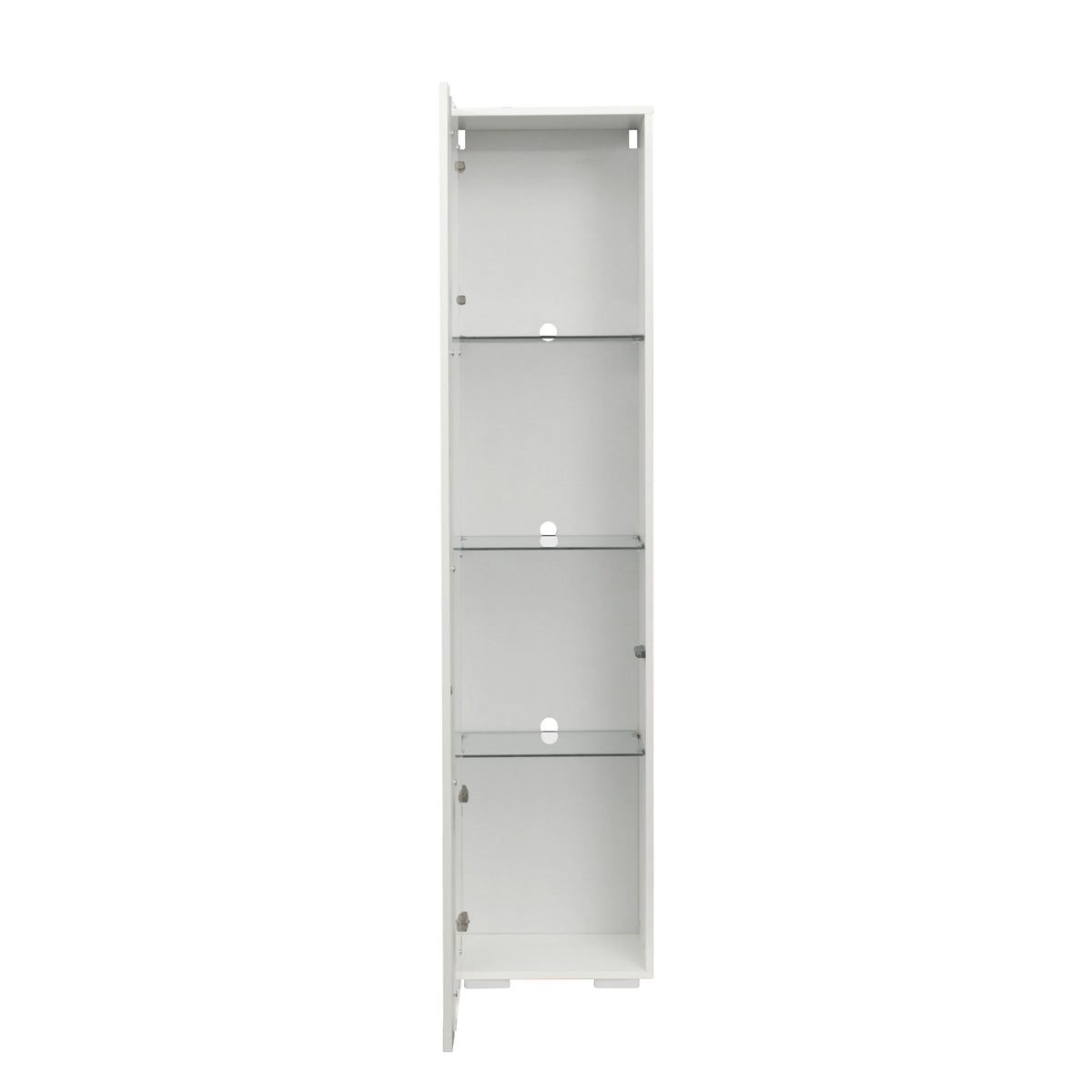 Side Cabinet With Aluminum Strip Lamp White Particle Board