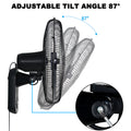 Simple Deluxe 18 Blade Wall Mount Fan, 5 Blades Adjustable 3 Speed Wall Mount Fan For Indoor, Home, Office And College Dorm Use, 90 Degree Horizontal Oscillating, 4 Hours Timer, Black, 1 Pack Black