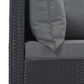 8 Pieces Outdoor Patio Furniture Sets, Garden Conversation Wicker Sofa Set, Single Sofa Combinable, Gray Cushions Black Wicker Yes Gray Wicker