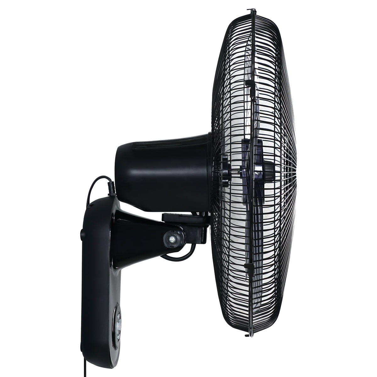 Simple Deluxe 18 Blade Wall Mount Fan, 5 Blades Adjustable 3 Speed Wall Mount Fan For Indoor, Home, Office And College Dorm Use, 90 Degree Horizontal Oscillating, 4 Hours Timer, Black, 1 Pack Black