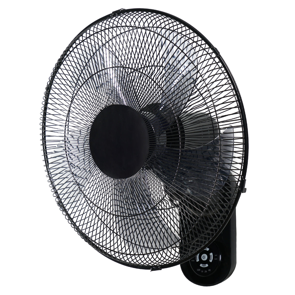 Simple Deluxe 18 Blade Wall Mount Fan, 5 Blades Adjustable 3 Speed Wall Mount Fan For Indoor, Home, Office And College Dorm Use, 90 Degree Horizontal Oscillating, 4 Hours Timer, Black, 1 Pack Black
